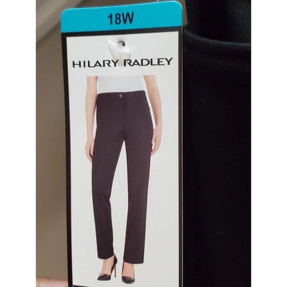 Hilary Radley Womens Black Pockets Zipper Front Dress Pants Size 18W - Picture 5 of 12